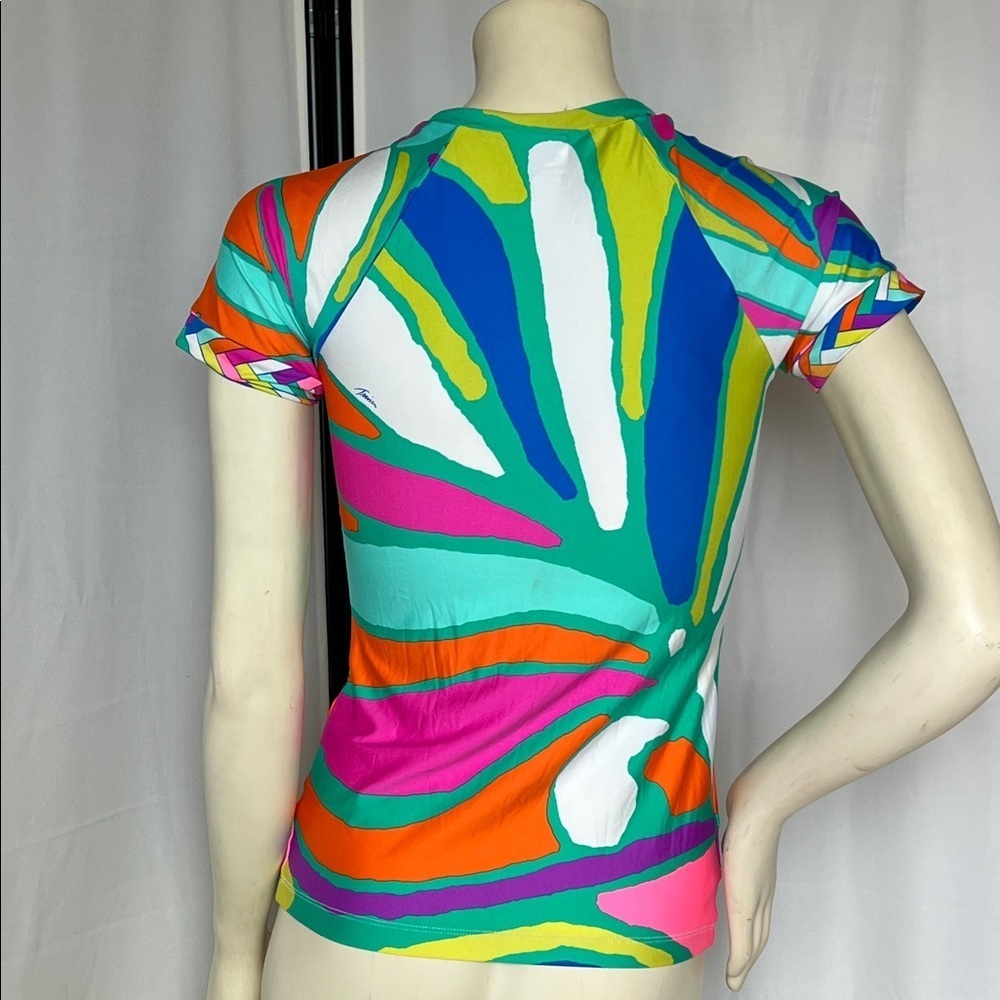 Trina Turk Multicolor Abstract Rash Guard Top - Picture 7 of 8